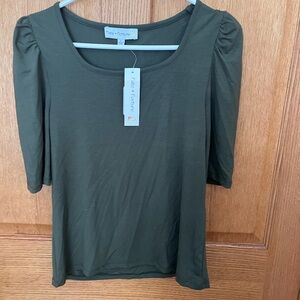 Fate & fortune Women's Green  short puff sleeve Top